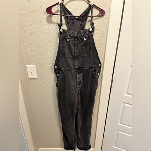 Women's Black Denim Overalls